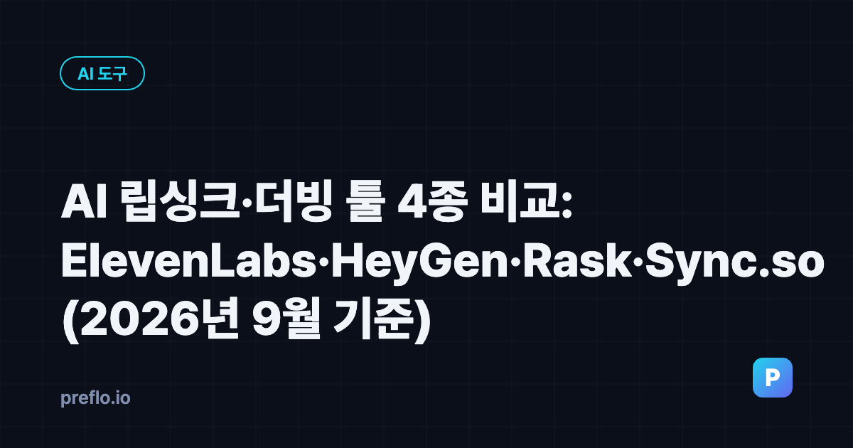 AI 립싱크·더빙 툴 4종 비교 커버 이미지